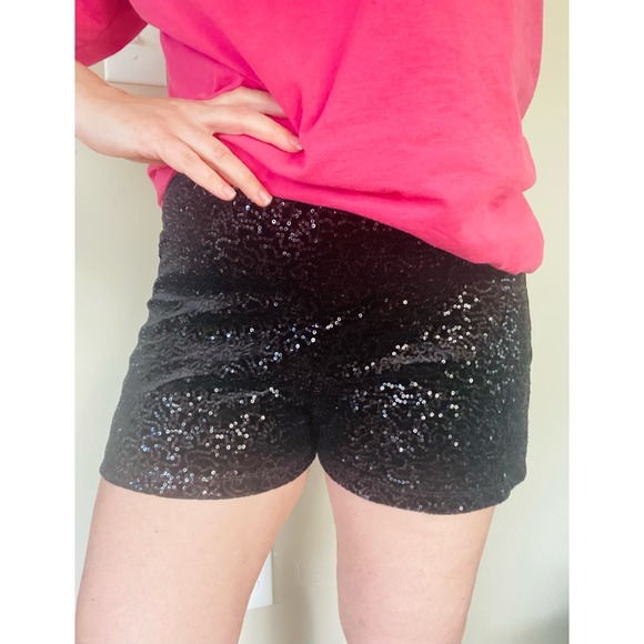 Mimi Chica velvet sequin hot shorts zipper stretchy velour sparkly party dressy - Picture 1 of 4